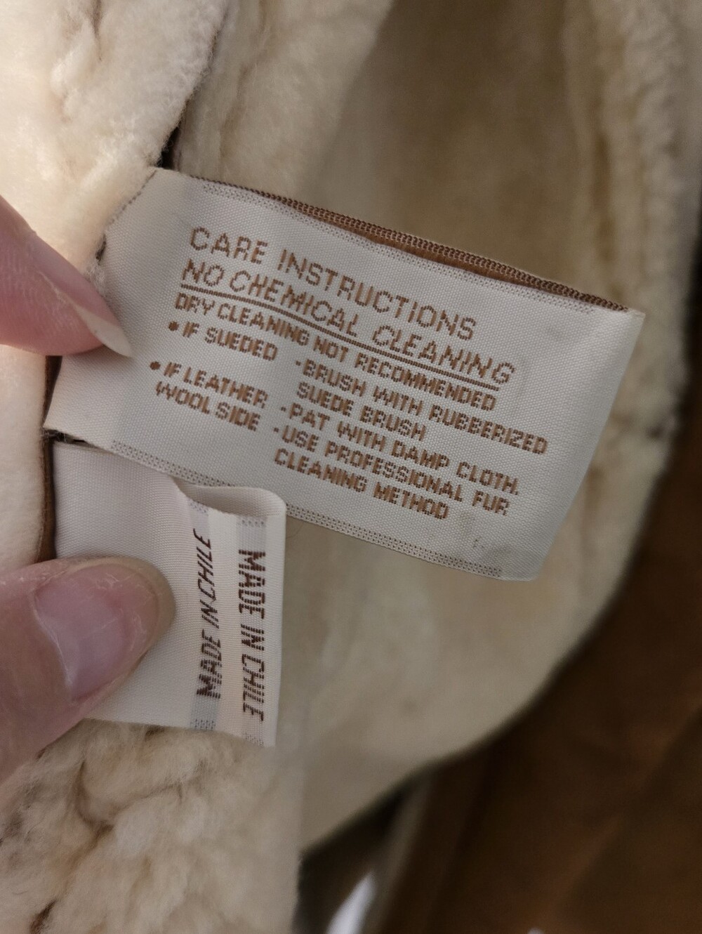 100% Shearling Hooded Suede Coat in Chestnut Brown - Picture 6 of 6